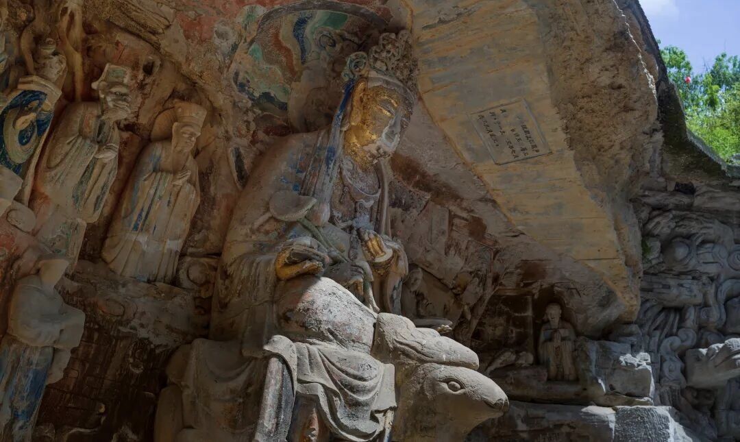 Dazu Rock Carvings at Baodingshan — large-scale Song-dynasty Buddhist cliff sculptures with surviving original pigment, Chongqing.