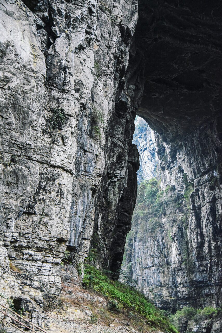 Wulong Karst natural landscape with dramatic limestone formations, Chongqing.