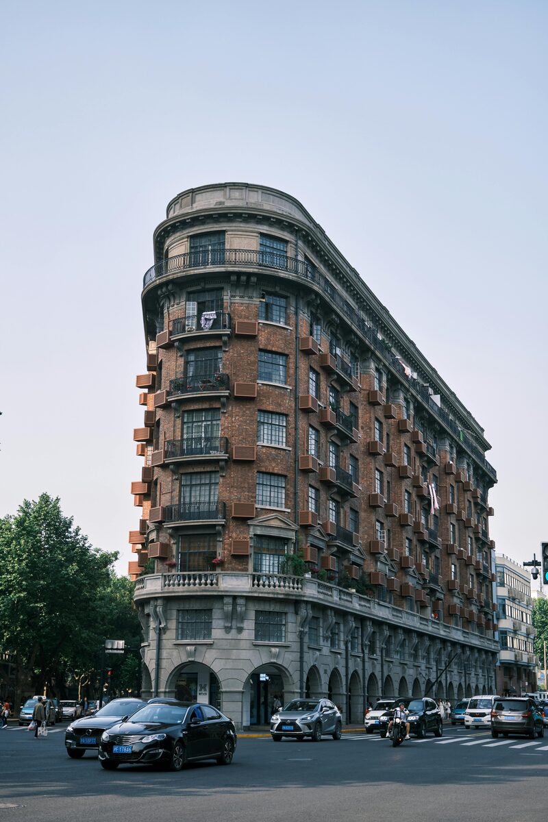 Wukang Mansion, the 1924 flatiron building at the Wukang Road and Huaihai junction in Shanghai's French Concession.