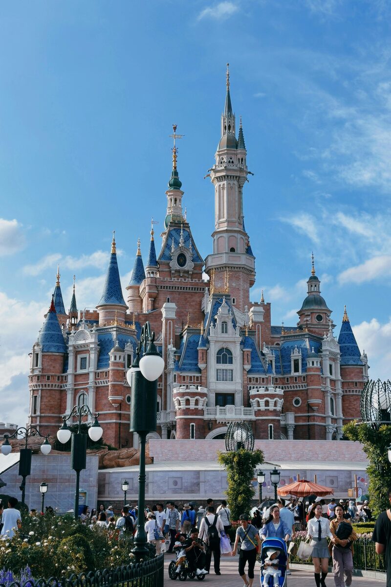 Shanghai Disneyland — Enchanted Storybook Castle, the largest Disney castle in the world, Shanghai Disney Resort.
